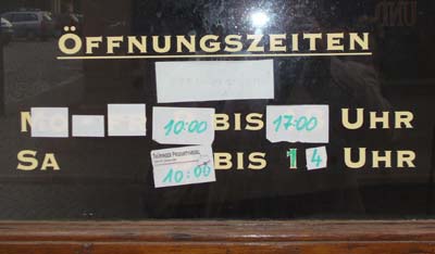 oeffnungszeiten